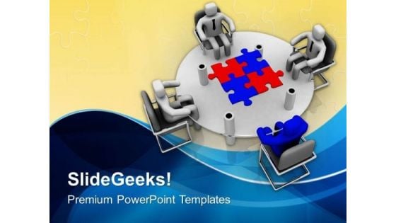 Business Meetings For Puzzle Solving PowerPoint Templates Ppt Backgrounds For Slides 0613