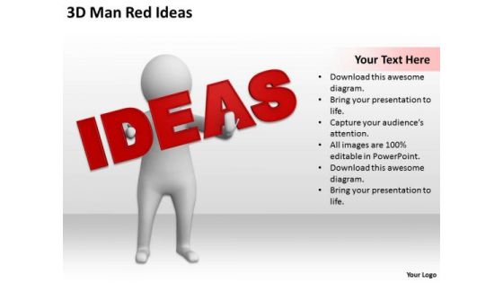Business Men 3d Man Red Ideas PowerPoint Templates Ppt Backgrounds For Slides