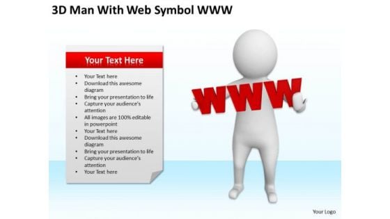 Business Men 3d Man With Web Symbol Www PowerPoint Slides