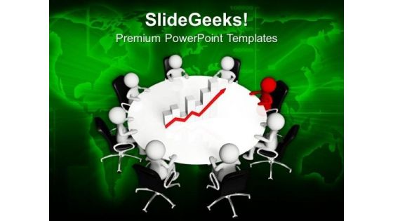 Business Men Discussing Sales Growth PowerPoint Templates Ppt Backgrounds For Slides 0713