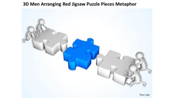 Business Men Red Jigsaw Puzzle Pieces Metaphor PowerPoint Templates Ppt Backgrounds For Slides