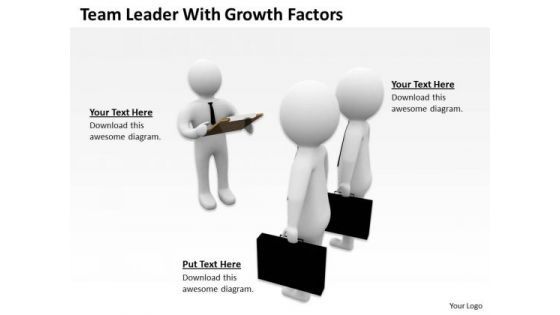 Business Men Team Leader With Growth Factors PowerPoint Templates Ppt Backgrounds For Slides