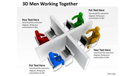 Business Model Diagram Examples 3d Men Working Together PowerPoint Templates