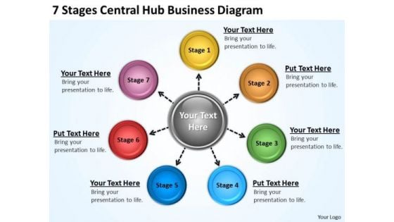 Business Model Diagrams Hub PowerPoint Templates Free Download Slides