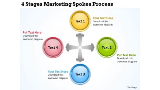 Business Model Diagrams Spokes Process PowerPoint Templates Backgrounds For Slides