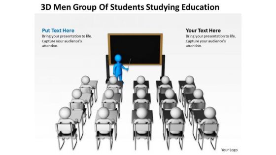 Business Model Diagrams Students Studying Education PowerPoint Templates Backgrounds For Slides