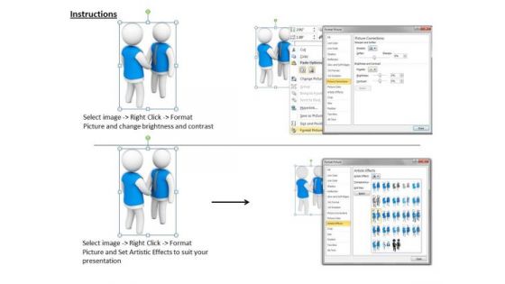 Business Model Strategy 3d Corporate Icons Shaking Hands Concept