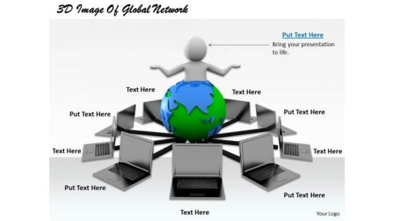 Business Model Strategy 3d Image Of Global Network Character