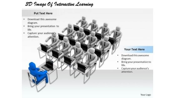 Business Model Strategy 3d Image Of Interactive Learning Character