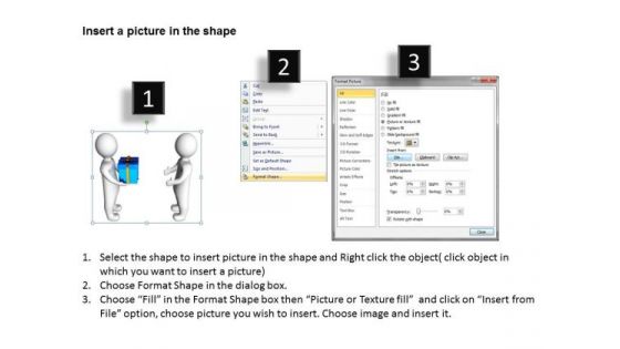 Business Network Diagram Examples 3d Men Giving Gift To Other PowerPoint Slides