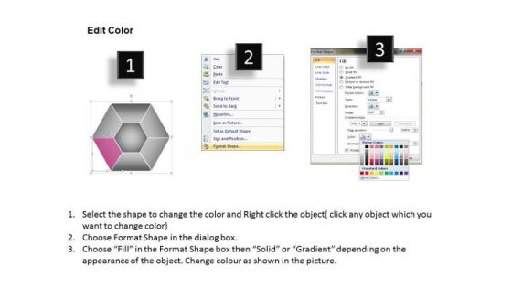 Business Network Diagram Examples Six Sided Multicolor Hexagon Ppt PowerPoint Slides