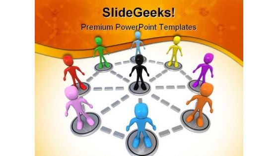 Business Network People PowerPoint Background And Template 1210