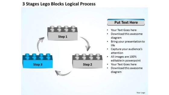 Business Organizational Chart Stages Lego Blocks Logical Process Ppt PowerPoint Templates