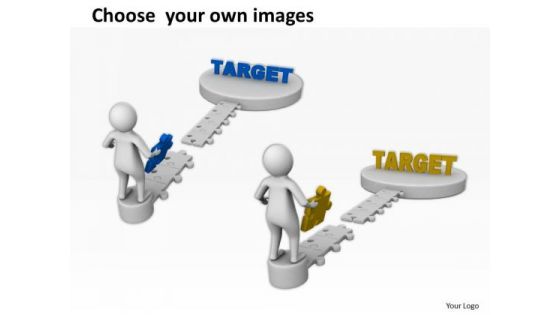 Business People 3d Man On Target PowerPoint Slides