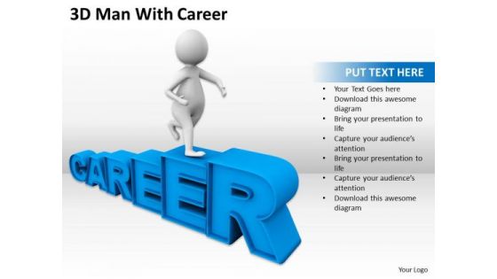 Business People 3d Man With Career PowerPoint Slides