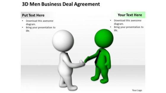 Business People 3d Men Deal Agreement PowerPoint Templates Ppt Backgrounds For Slides