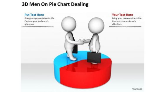 Business People 3d Men On Pie Chart Dealing PowerPoint Templates Ppt Backgrounds For Slides