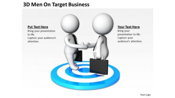 Business People 3d Men On Target World PowerPoint Templates Slides