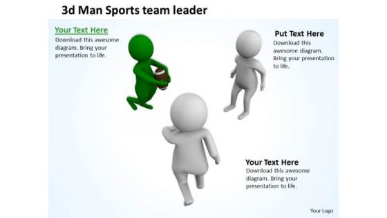 Business People 3d Men Sports Team Leader PowerPoint Slides