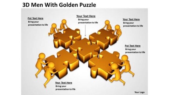 Business People 3d Men With Golden Puzzle PowerPoint Templates Ppt Backgrounds For Slides Business People 3d Men With Golden Puzzle PowerPoint Templates Ppt Backgrounds For Slides
