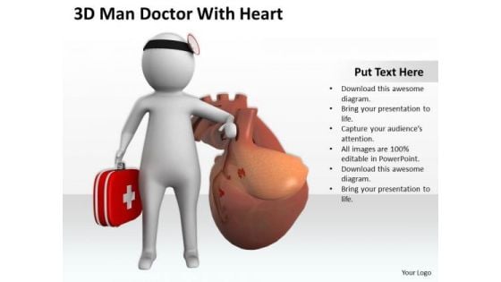 Business People Clip Art 3d Man Doctor With Heart PowerPoint Slides