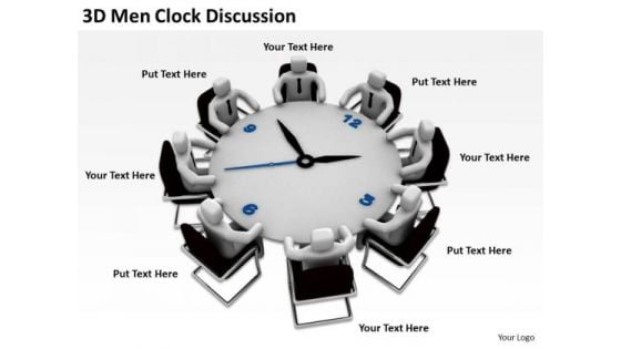 Business People Clip Art 3d Men Clock Discussion PowerPoint Templates Ppt Backgrounds For Slides