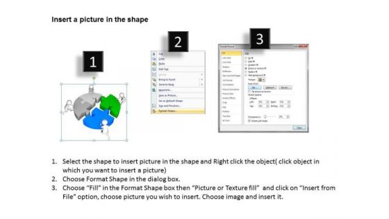 Business People Clip Art 3d Men Team Arranging Circular Puzzles Solution PowerPoint Slides