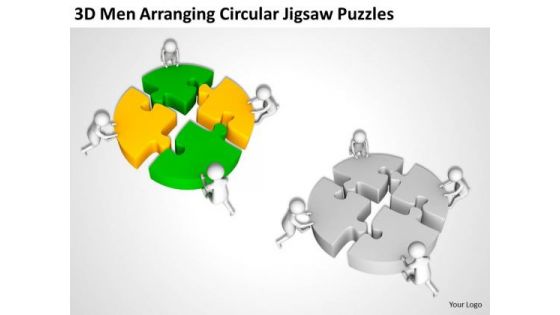 Business People Clip Art Circular Jigsaw Puzzles PowerPoint Templates Ppt Backgrounds For Slides