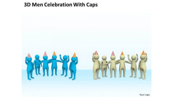 Business People Clip Art Men Celebration With Caps PowerPoint Templates Ppt Backgrounds For Slides