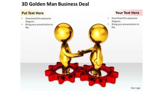 Business People Clip Art Men Golden Man PowerPoint Presentation Deal Slides