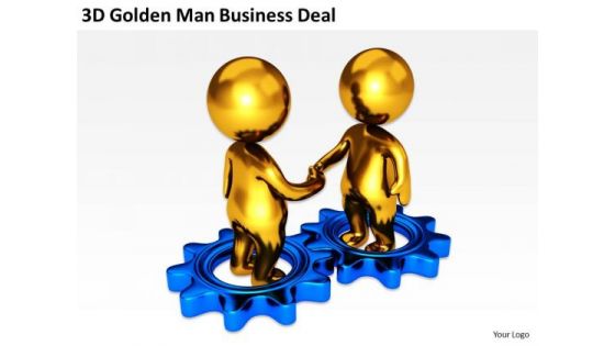 Business People Clip Art Men Golden Man PowerPoint Presentation Deal Slides