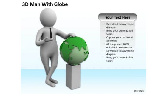 Business People Clipart 3d Man With Globe PowerPoint Templates Ppt Backgrounds For Slides