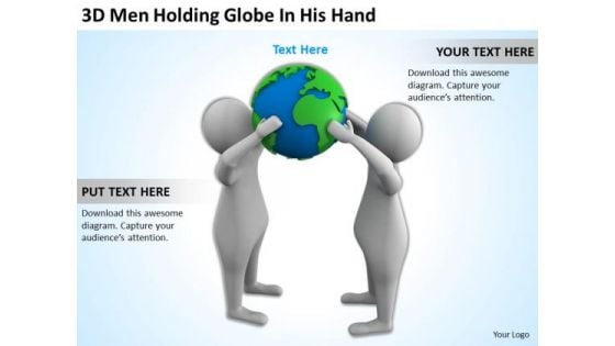 Business People Clipart 3d Men Holding Globe His Hand PowerPoint Templates