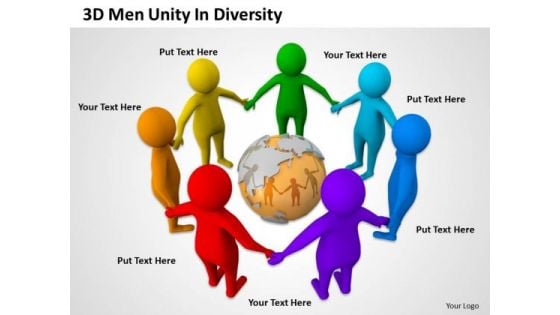 Business People Clipart 3d Men Unity Diversity PowerPoint Slides