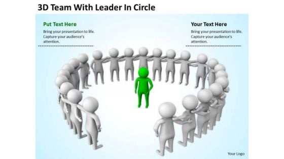 Business People Clipart 3d Team With Leader Circle PowerPoint Slides