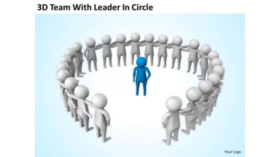 Business People Clipart 3d Team With Leader Circle PowerPoint Slides