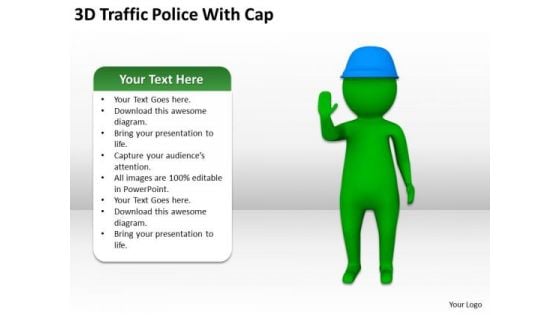 Business People Clipart 3d Traffic Police With Cap PowerPoint Slides