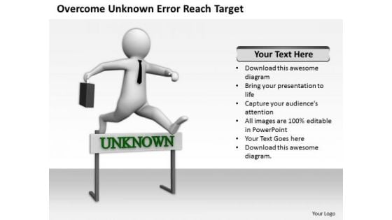 Business People Clipart Overcome Unknown Error Reach Target PowerPoint Templates