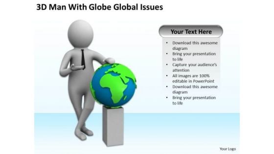 Business People Clipart With Globe Global Issues PowerPoint Templates Ppt Backgrounds For Slides