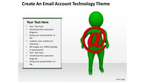 Business People Create An Email Account Technology Theme PowerPoint Slides