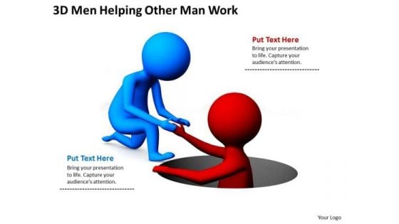 Business People Images 3d Man Helping Other Work PowerPoint Templates