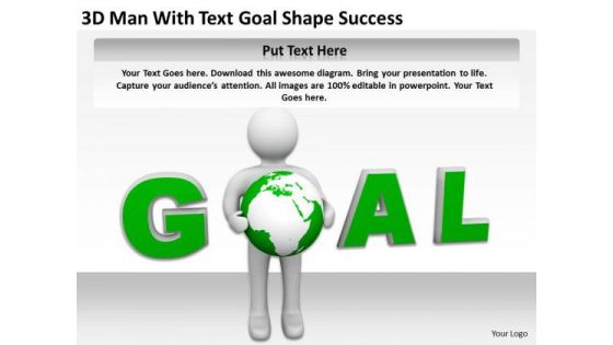 Business People Images 3d Man Human Character With Text Goal Shape Success PowerPoint Slides