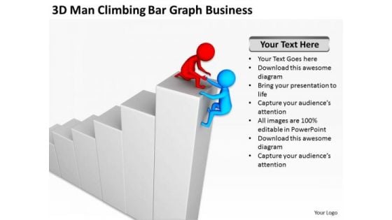 Business People Images Men Climbing Bar Graph Free PowerPoint Templates Slides