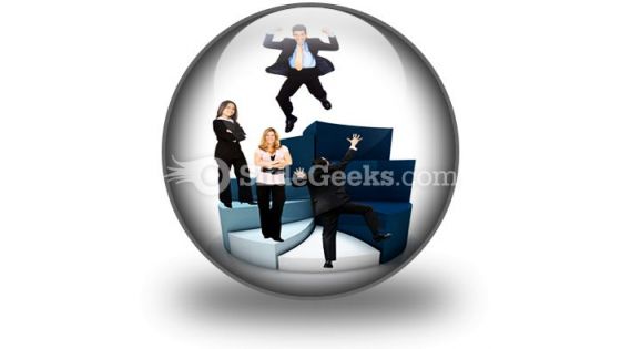 Business People On Pie Chart PowerPoint Icon C