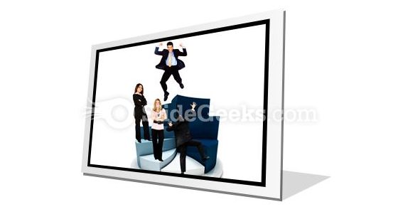 Business People On Pie Chart PowerPoint Icon F