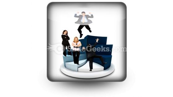 Business People On Pie Chart PowerPoint Icon S