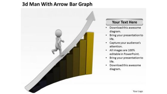 Business People Pictures Man With Arrow Bar Graph PowerPoint Templates Ppt Backgrounds For Slides