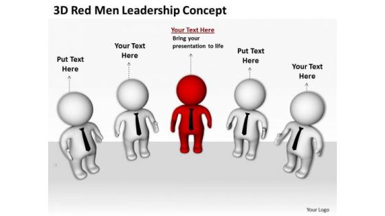 Business People Pictures Red Men Leadership Concept PowerPoint Templates Ppt Backgrounds For Slides