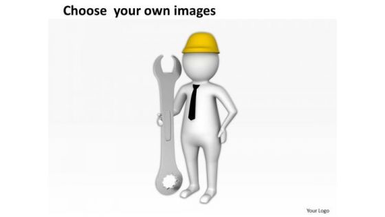 Business People Pictures To Fix Issues With Wrench PowerPoint Templates Ppt Backgrounds For Slides
