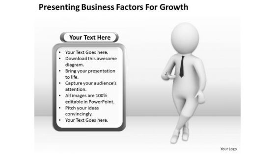 Business People Presenting Factors For Growth PowerPoint Slides